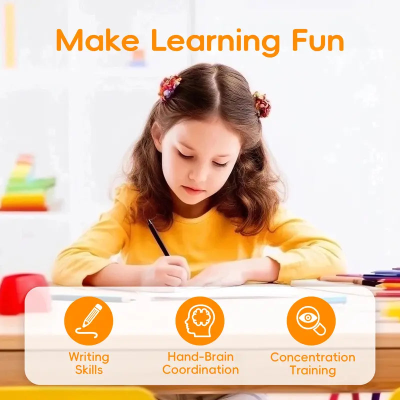 MagicTrace™ Reusable Writing & Learning Set – Makes Handwriting Fun for Kids