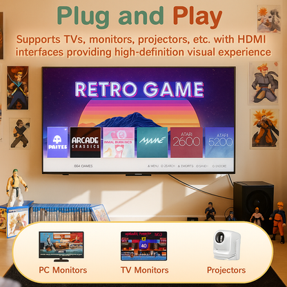 FamilyStick™ Console - 20,000+ Classic Games, Plug-and-Play, Family Gaming