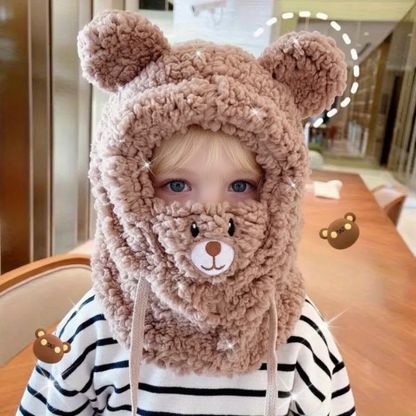 WarmieBear™ - 3-in-1 Plush Winter Hood – Ultra-Soft Hat, Scarf & Face Cover for Warm, Cozy Winter Days