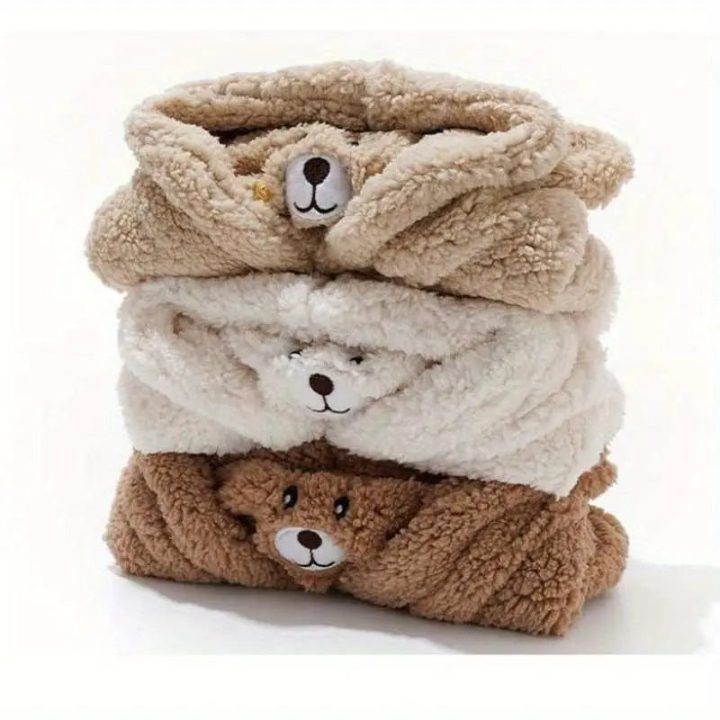 WarmieBear™ - 3-in-1 Plush Winter Hood – Ultra-Soft Hat, Scarf & Face Cover for Warm, Cozy Winter Days