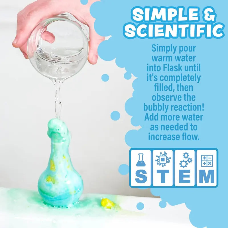 FizzLab™ Erupting Bath Potions - Color-Changing, Foaming Volcano Bath Bombs That Make Bath Time Magical