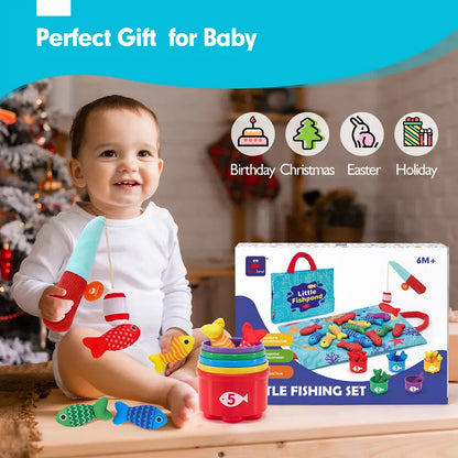 TinyCatch™ Montessori Fishing & Sorting Set - Keeps Toddlers Busy While Learning Colors & Counting